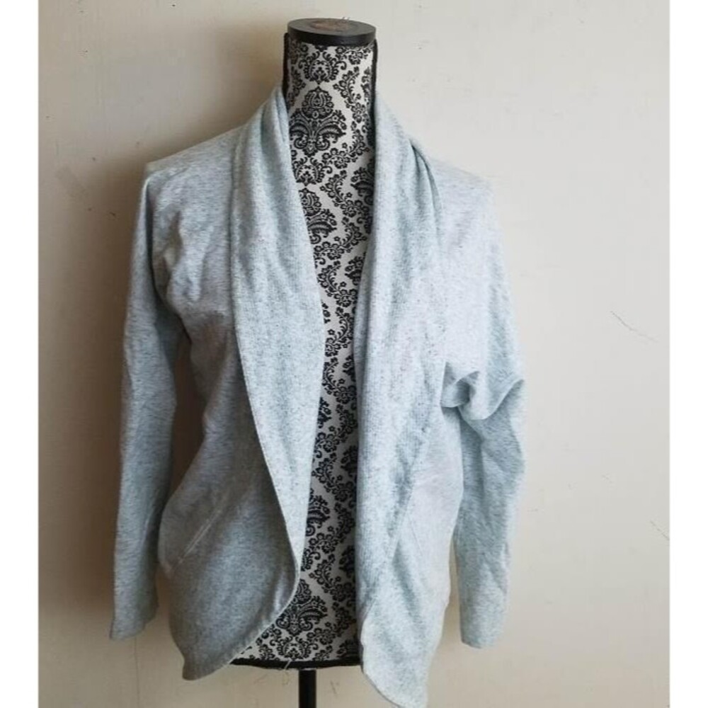 Zella Cardigan Sweater Size S Small By The Ocean Open Front Green Surf Heather